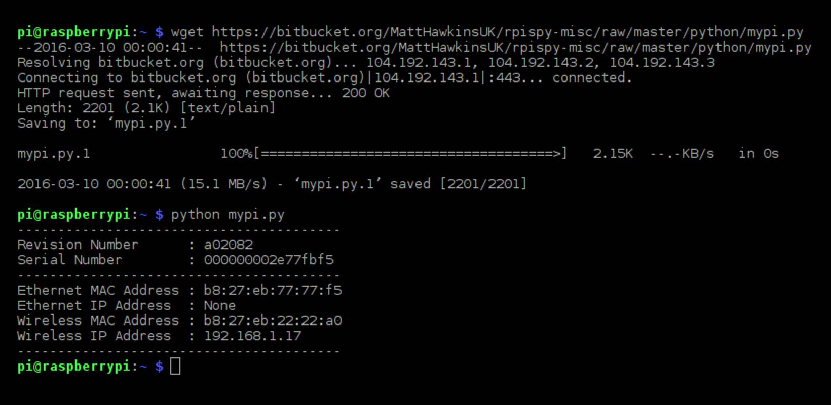 Finding the MAC Address of a Raspberry Pi - Raspberry Pi Spy