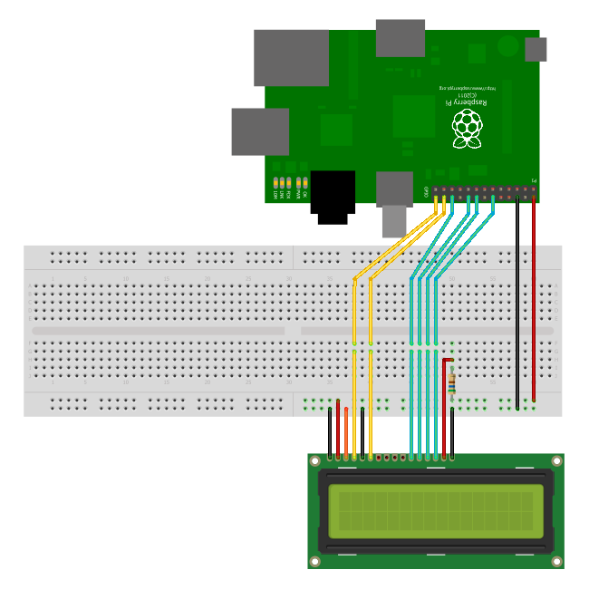 16x2 LCD Module wiring to Raspberry Pi