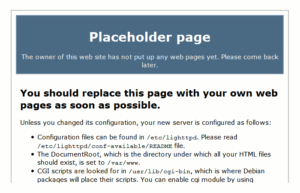 Lighttpd Placeholder Page