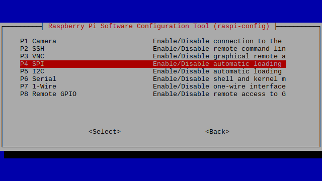 Raspi-Config - Interfacing - SPI