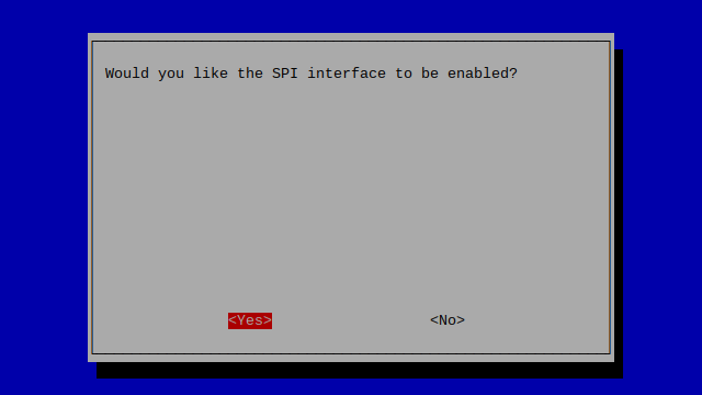 Raspi-Config - Interfacing - SPI 1