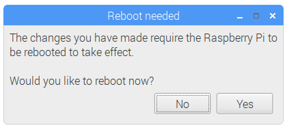 Raspberry Pi Configuration - Reboot Prompt