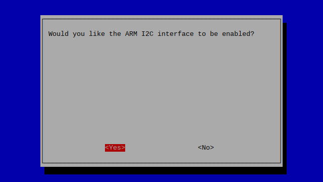 Raspi-Config - Interfacing - I2C 1