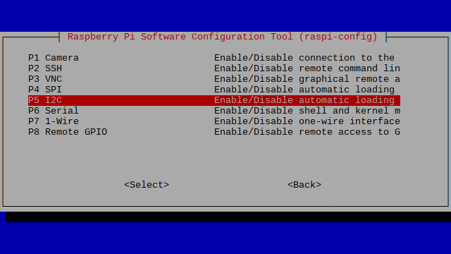 Raspi-Config - Interfacing - I2C