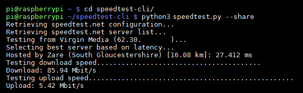 Measure Internet Speed with speedtest-cli