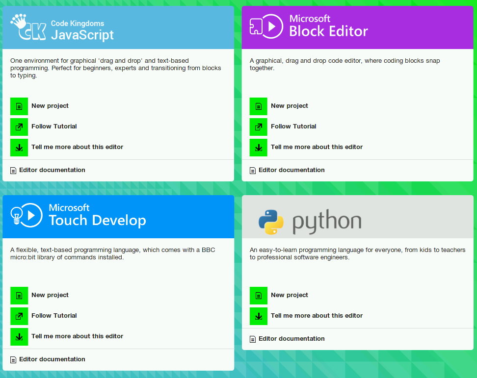 Microbit browser options