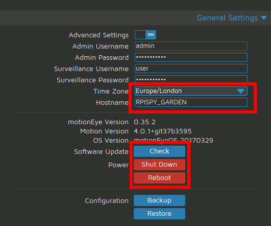 MotionEyeOS Pi Zero W camera