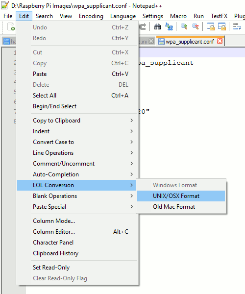 Notepad Plus Plus EOL Format