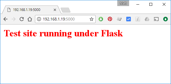 Flask Python Web Server Test Site