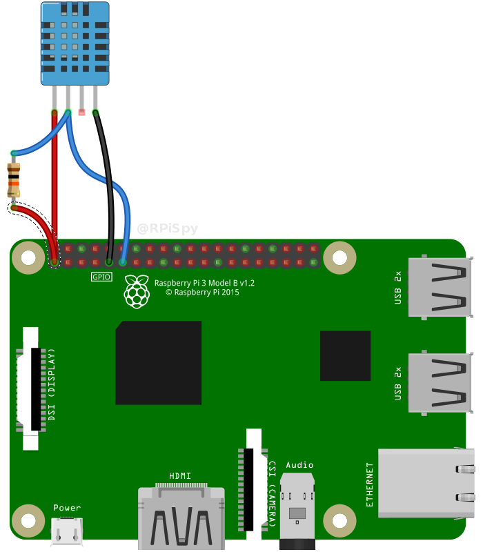 DHT11 connected to Raspberry Pi
