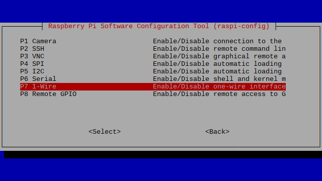 Raspi-Config - Interfacing - 1-Wire