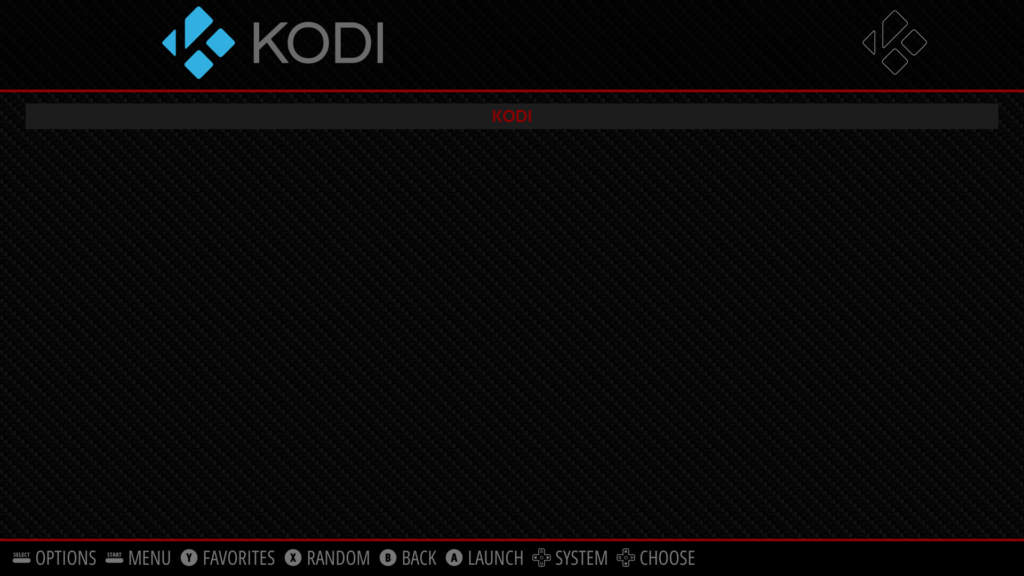 Kodi menu item within the Kodi system.